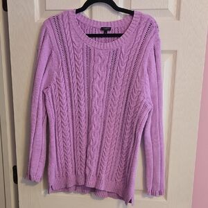 Talbots Lilac Cable Knit Sweater